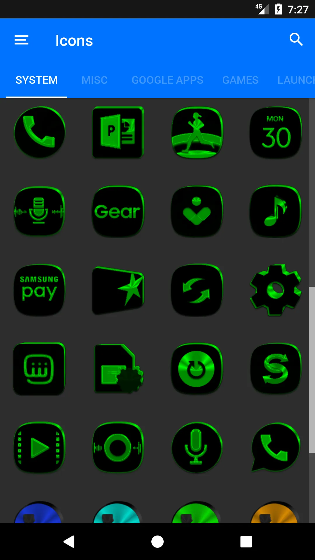 Black and Green Icon Pack | Indus Appstore | Screenshot