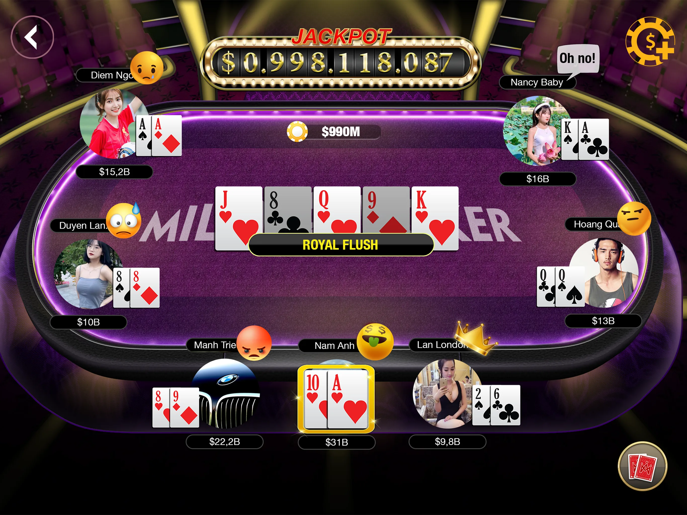 Milano Poker: Ta La & Tien Len | Indus Appstore | Screenshot