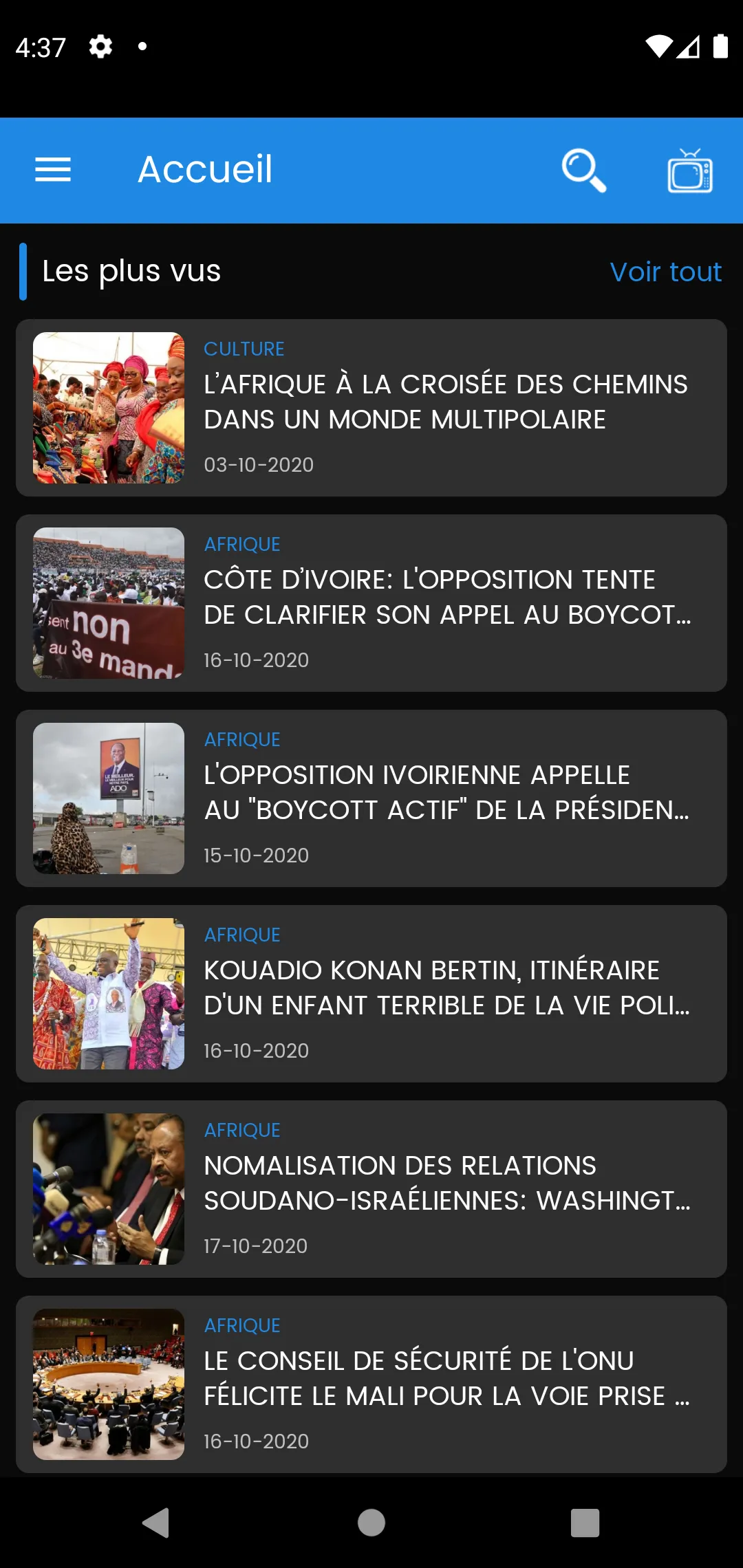 AFRIQUE MEDIA TV | Indus Appstore | Screenshot