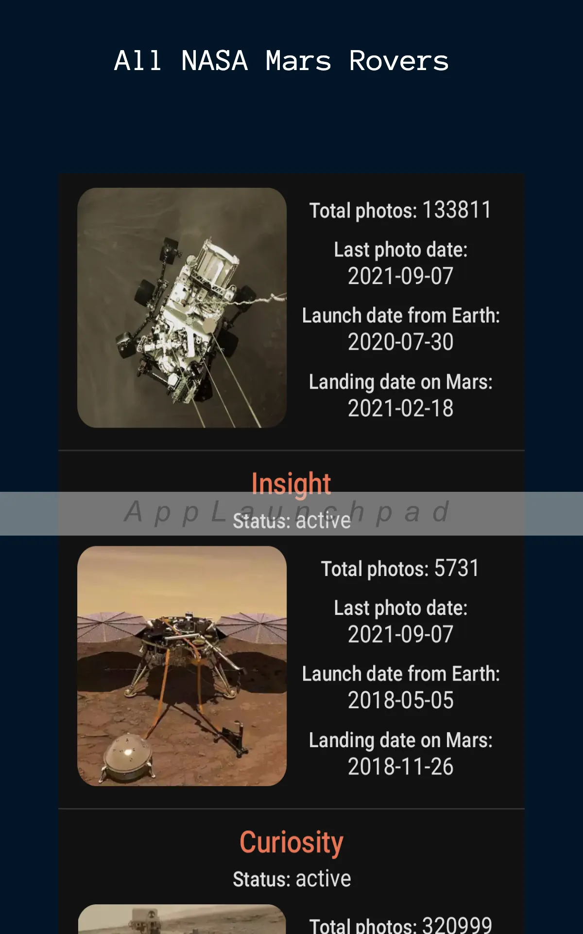 Mars Rover Photos | Indus Appstore | Screenshot