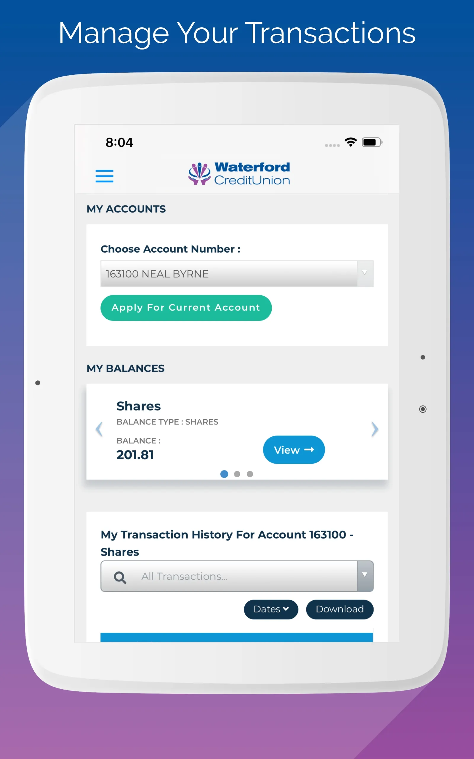 Waterford Credit Union | Indus Appstore | Screenshot