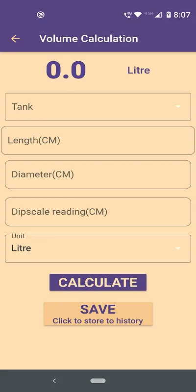 Fuel Tank volume calculation | Indus Appstore | Screenshot