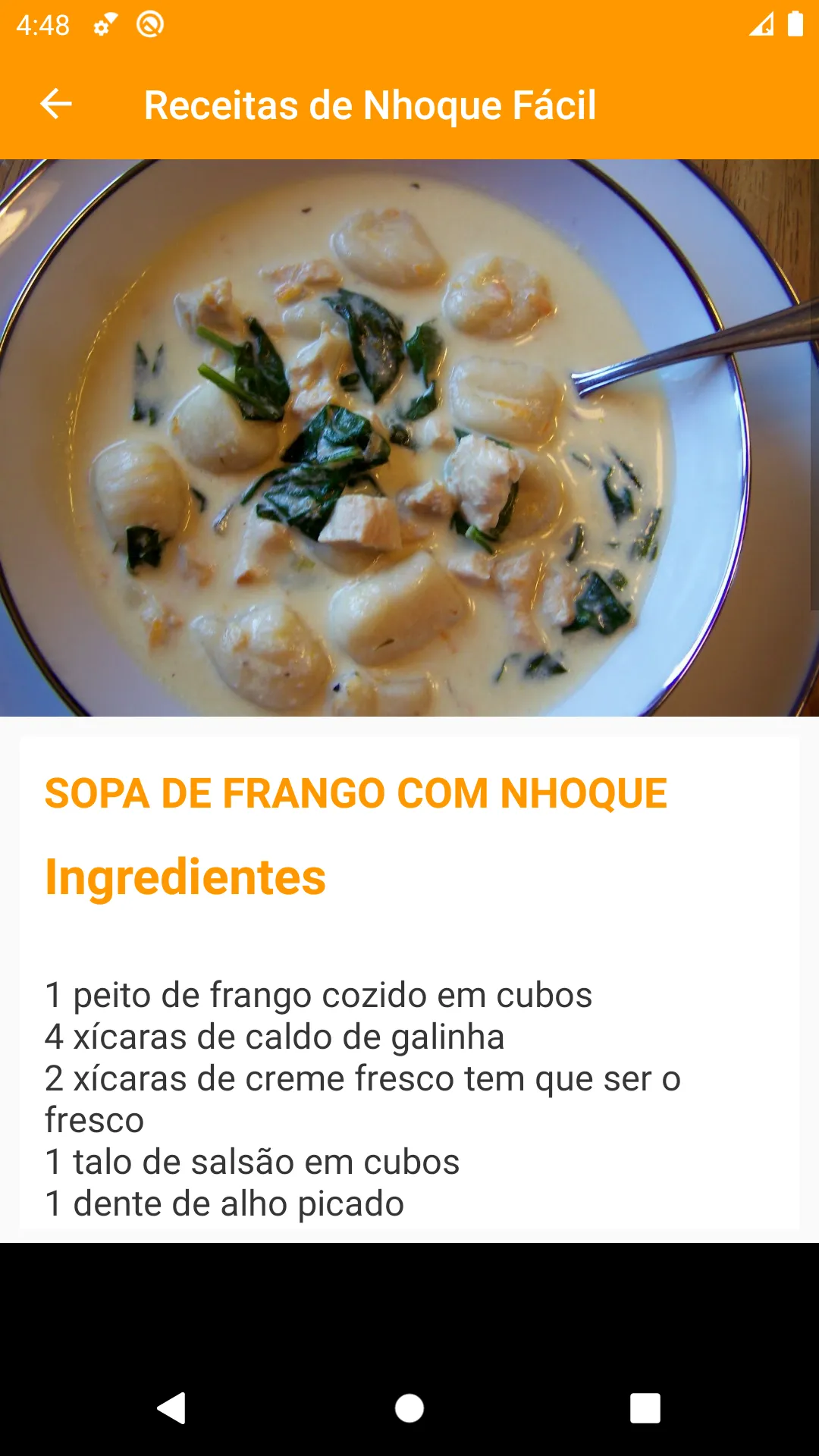 Receitas de Nhoque Fácil | Indus Appstore | Screenshot