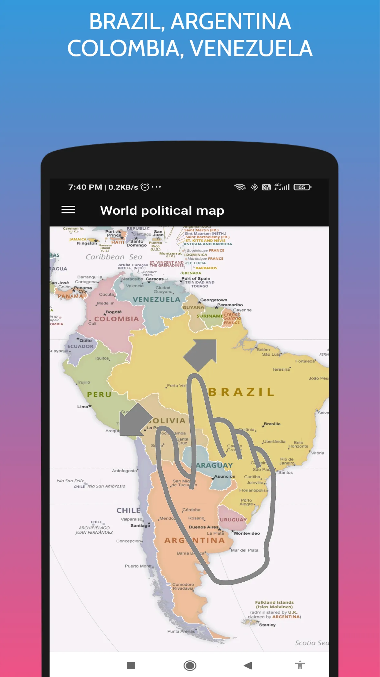 World Political Map | Indus Appstore | Screenshot