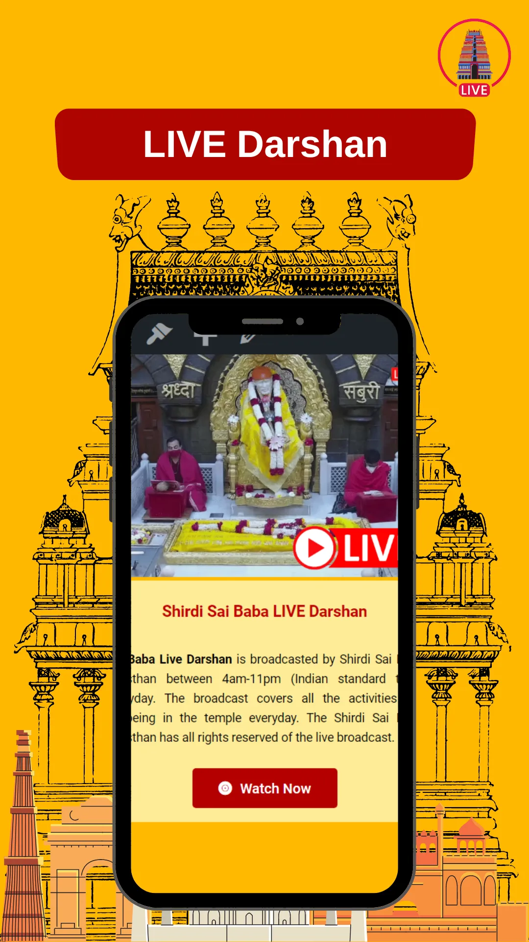 LIVE Darshan Indian Temples | Indus Appstore | Screenshot