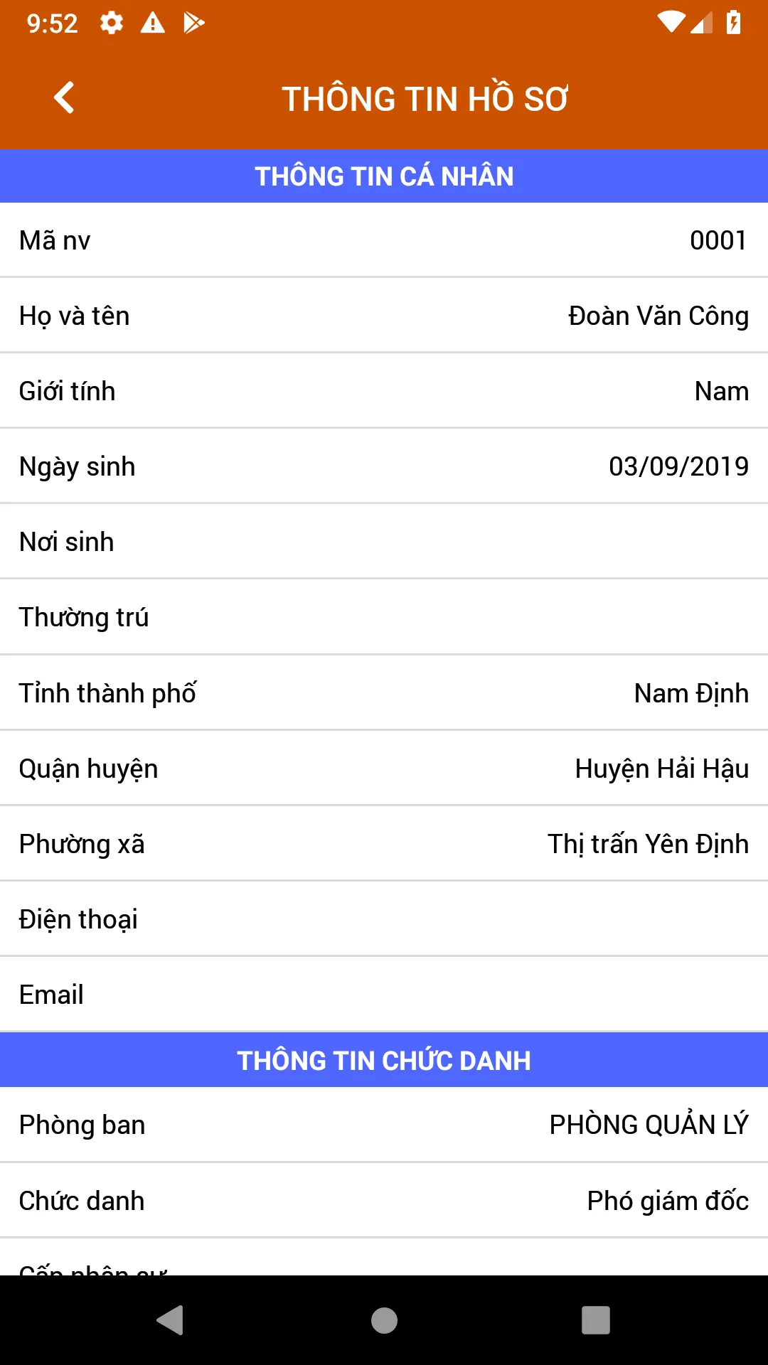 Gold HRM - Quản trị nhân sự | Indus Appstore | Screenshot