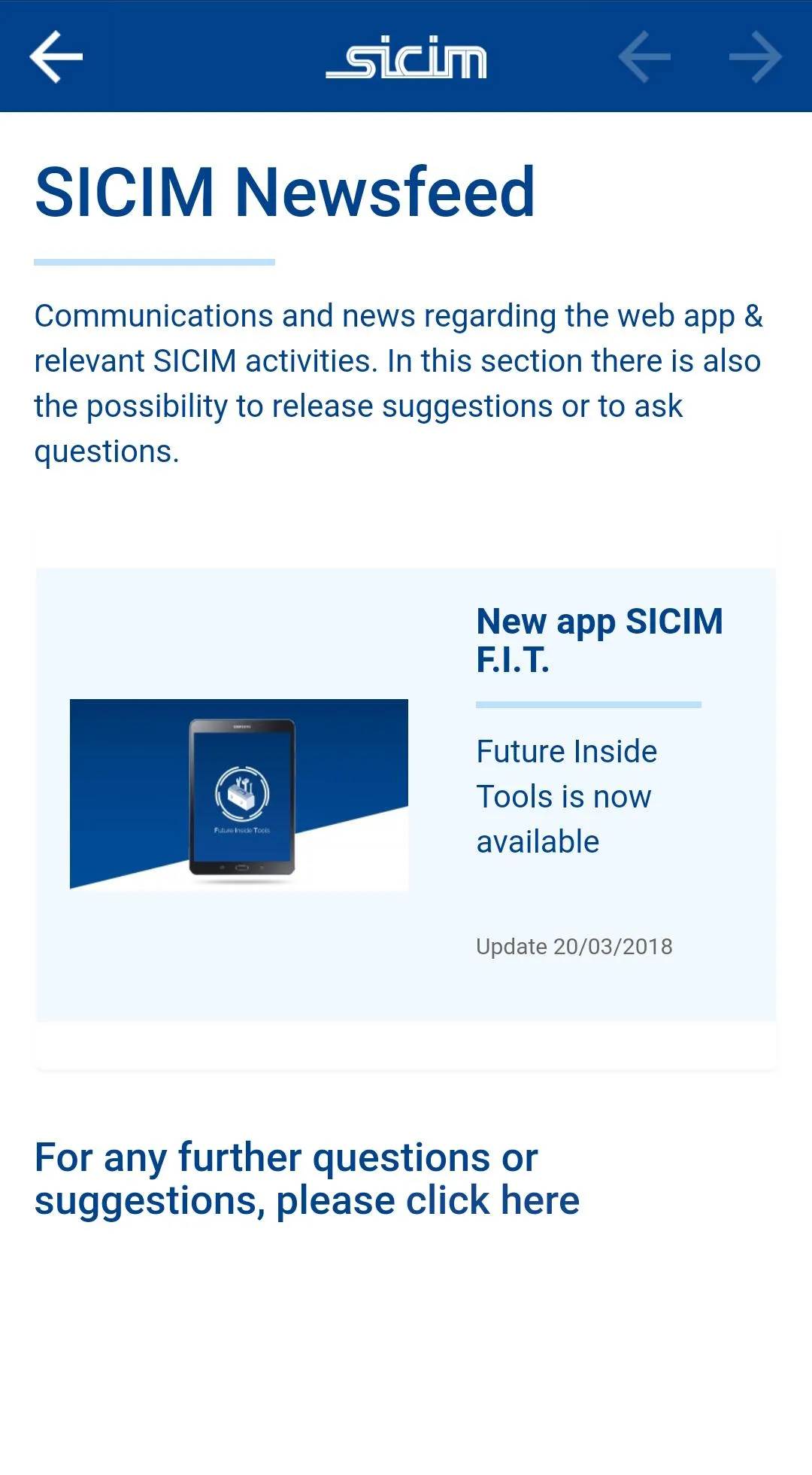 SICIM F.I.T. | Indus Appstore | Screenshot