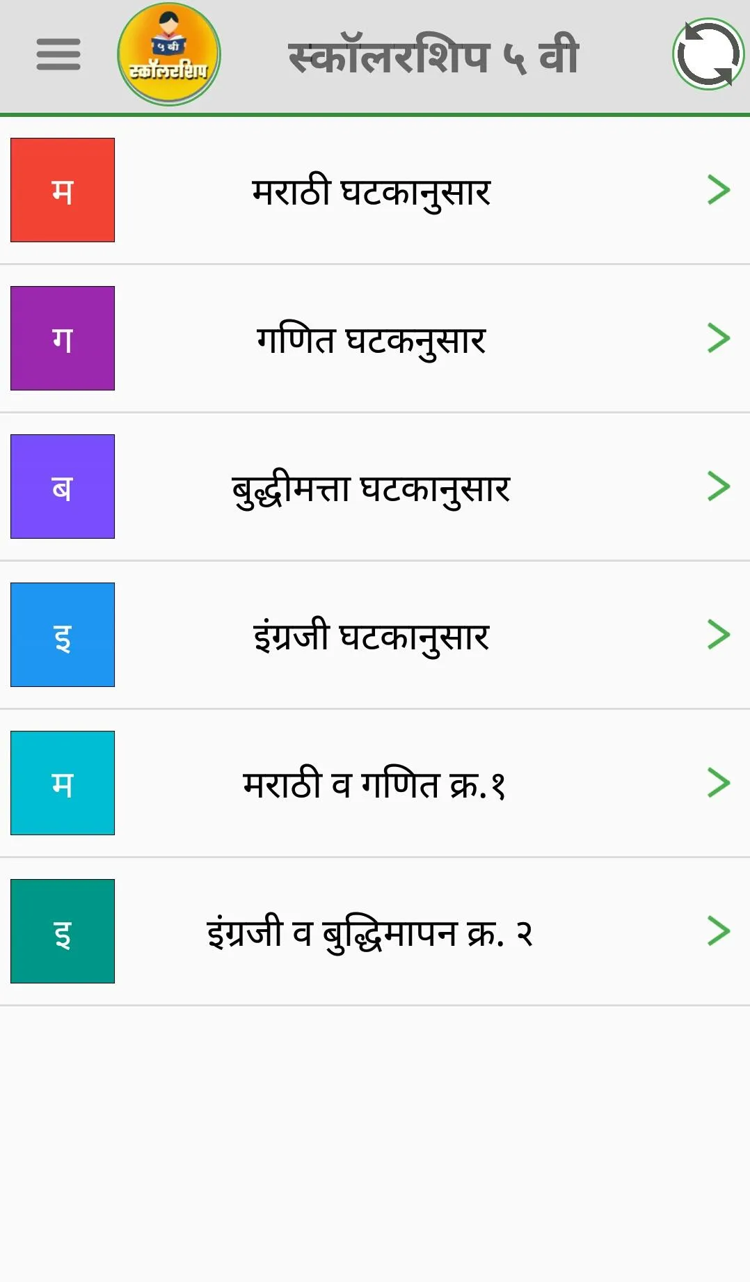 स्कॉलरशिप ५ वी | Scholarship 5 | Indus Appstore | Screenshot