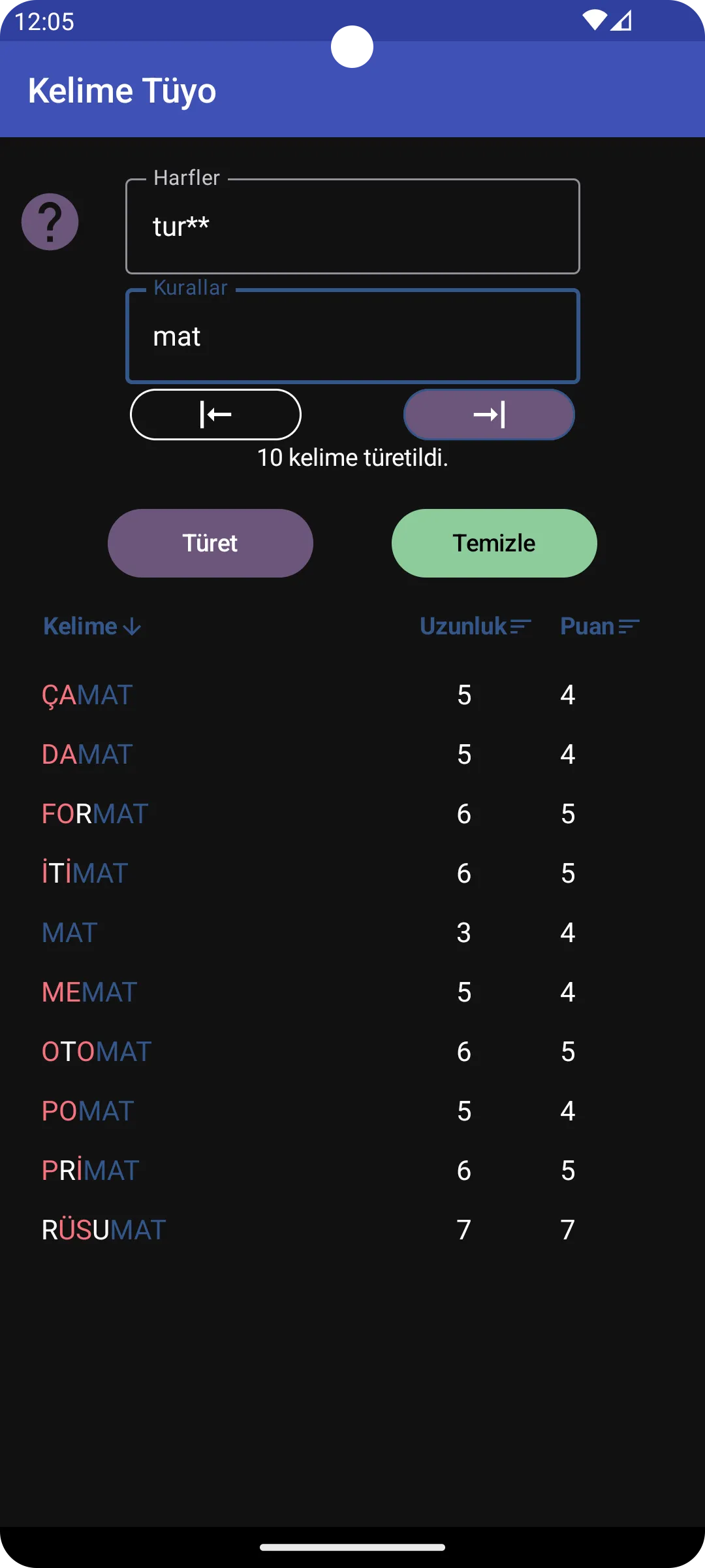 Kelime Tüyo - Bulucu - Türet | Indus Appstore | Screenshot