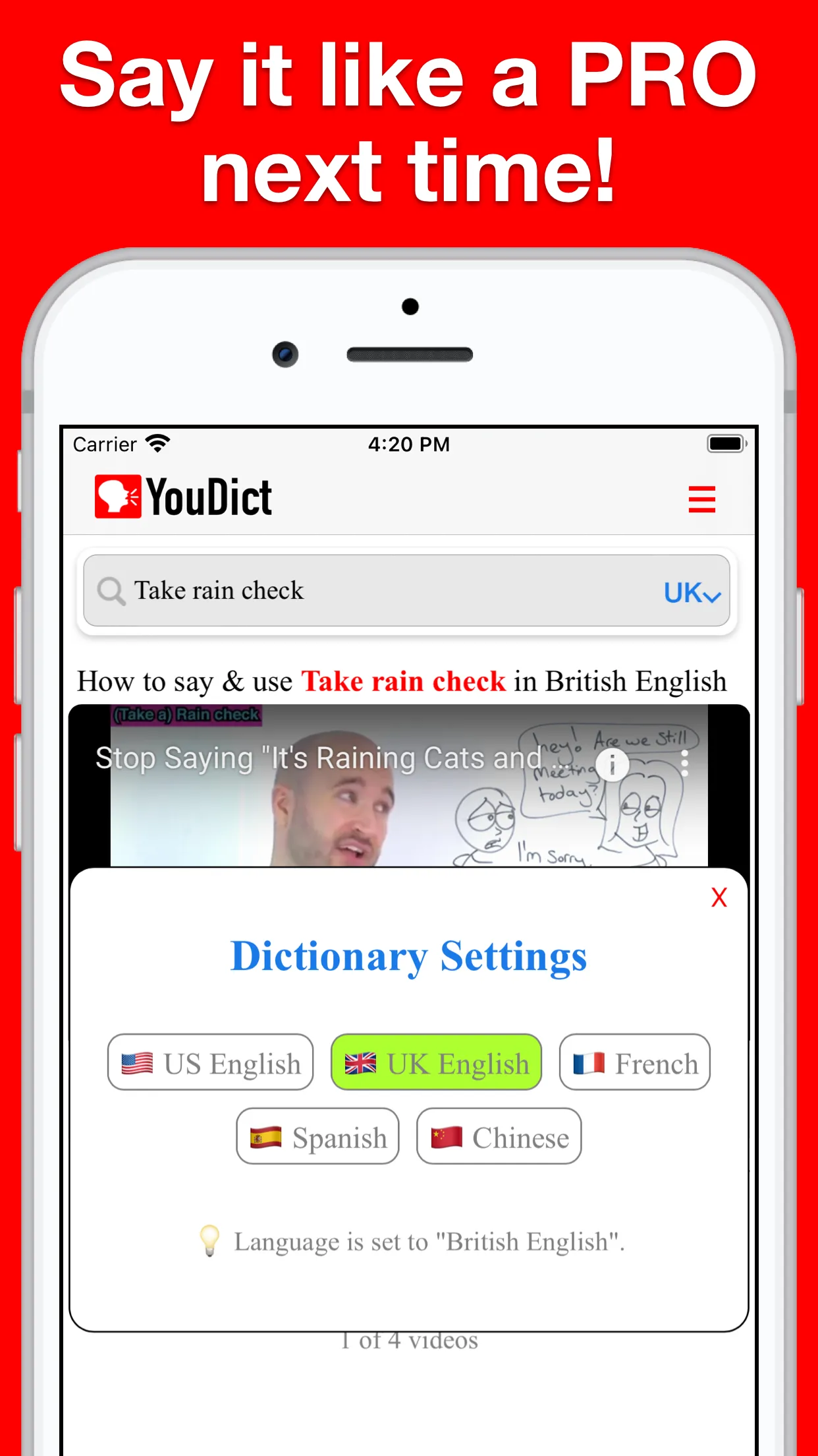 YouDict: Video Dictionary | Indus Appstore | Screenshot