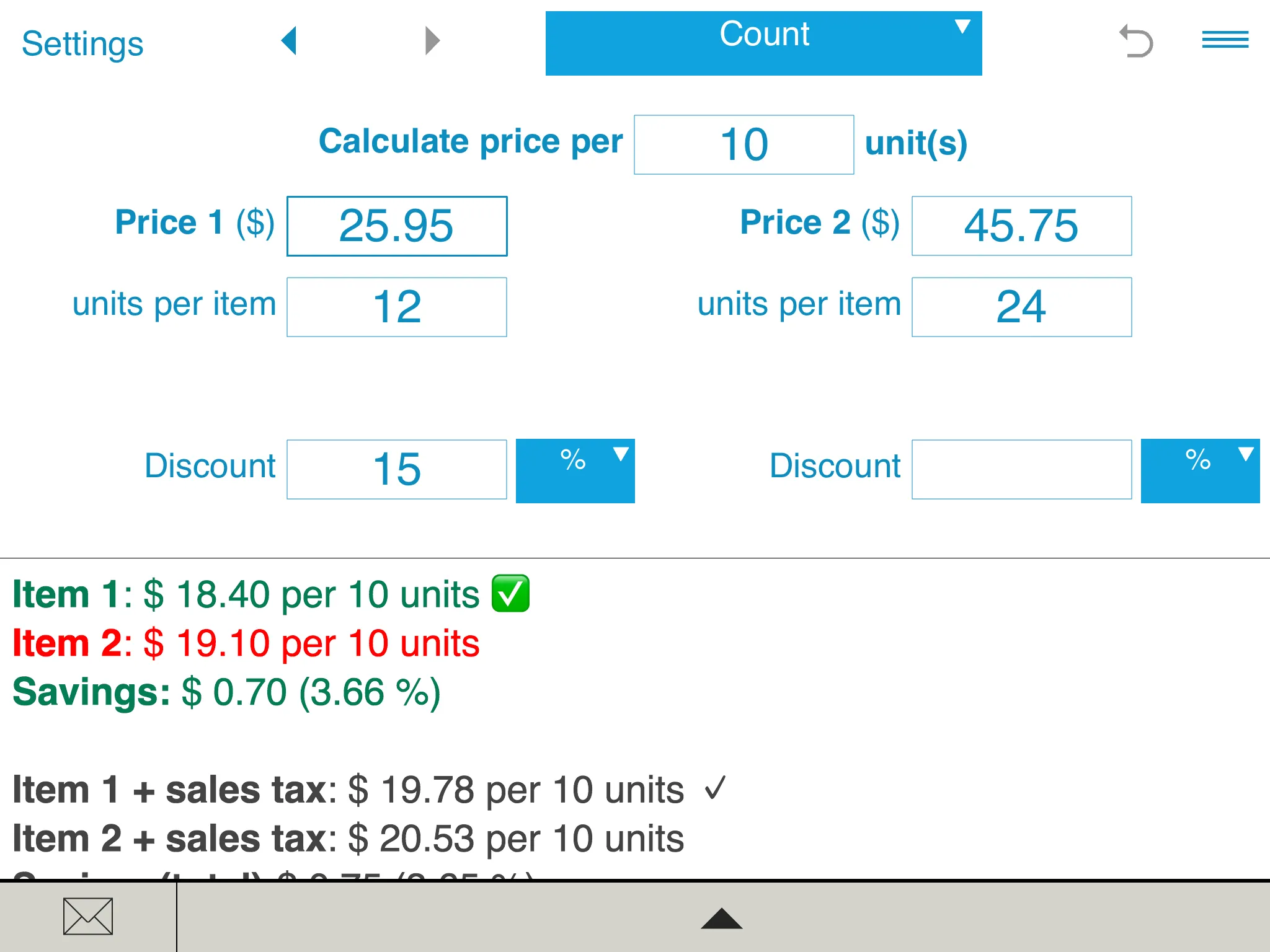 Unit Price Calculator | Indus Appstore | Screenshot