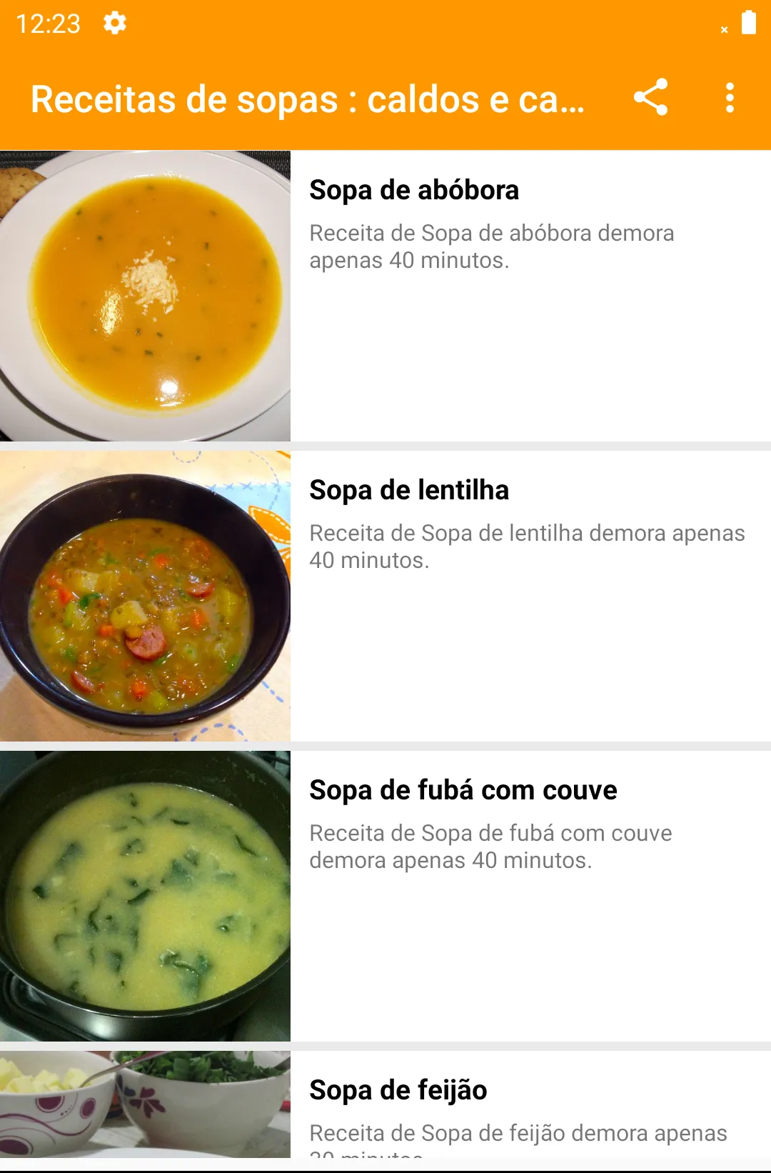 Receitas de sopas : caldos e c | Indus Appstore | Screenshot