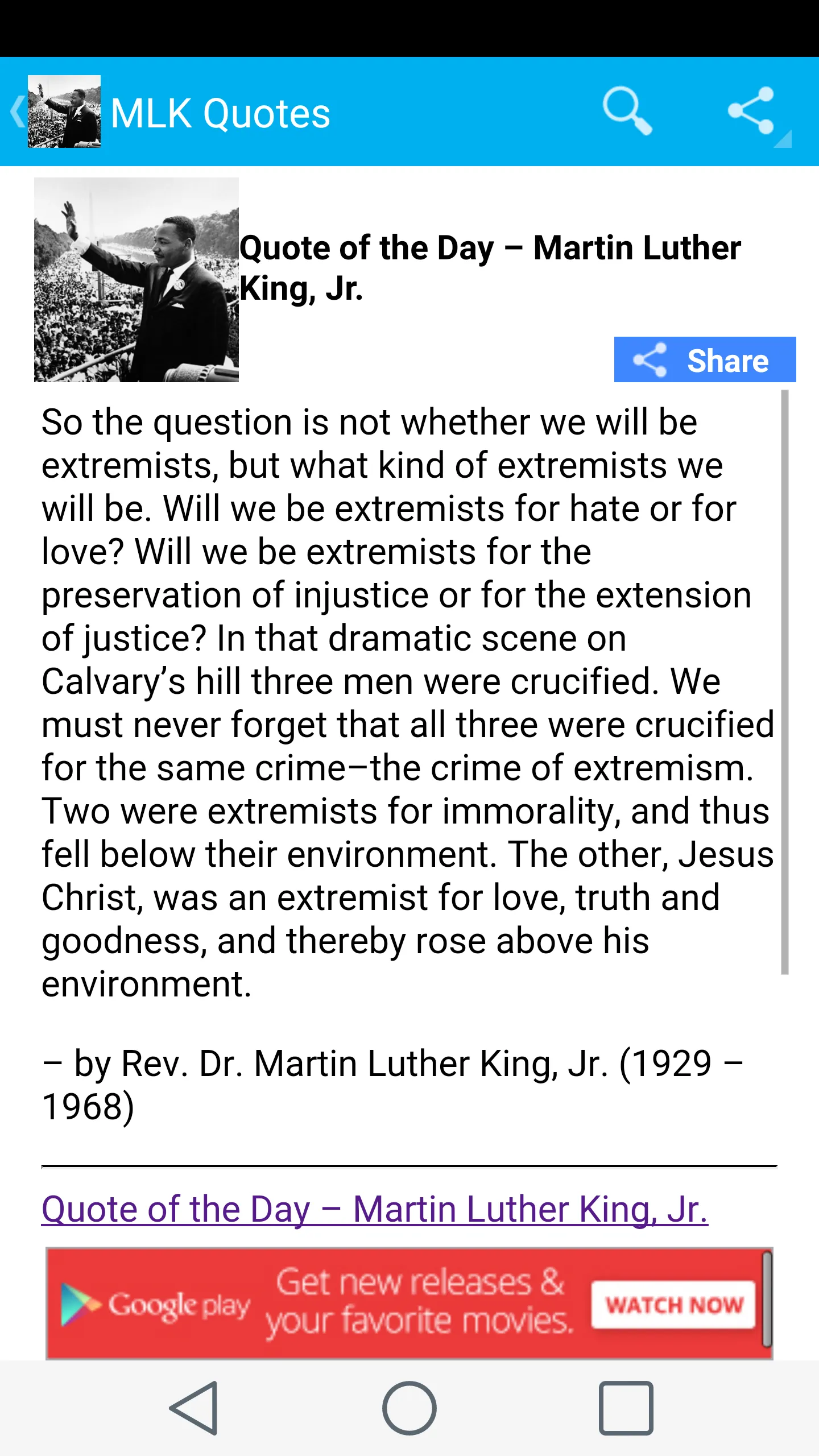 Martin Luther King Quote Daily | Indus Appstore | Screenshot