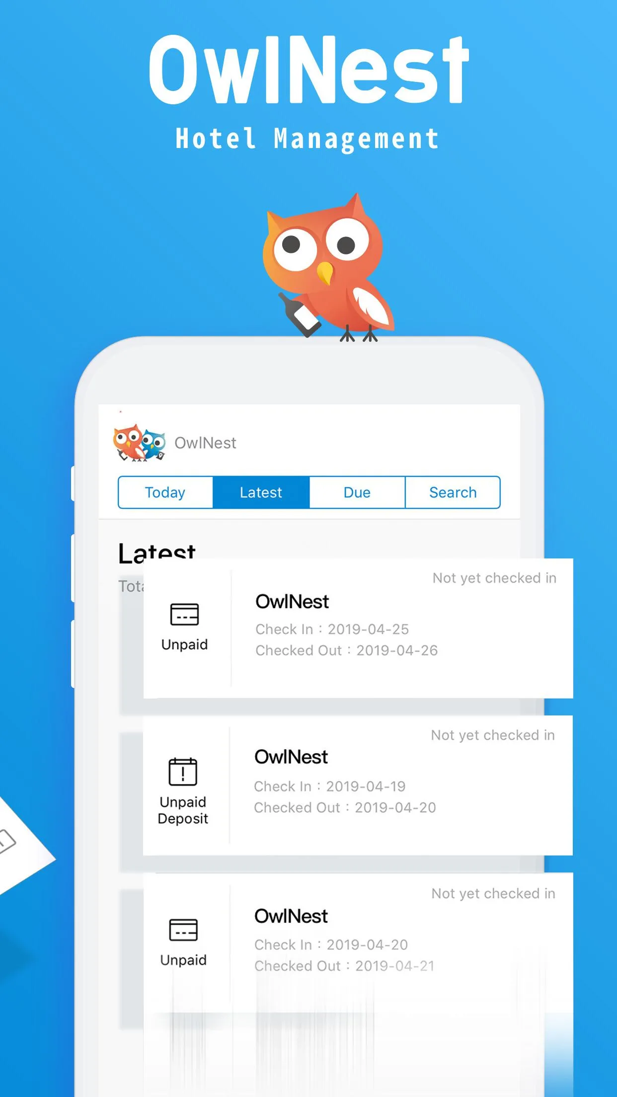 OwlNest Hotel Management | Indus Appstore | Screenshot