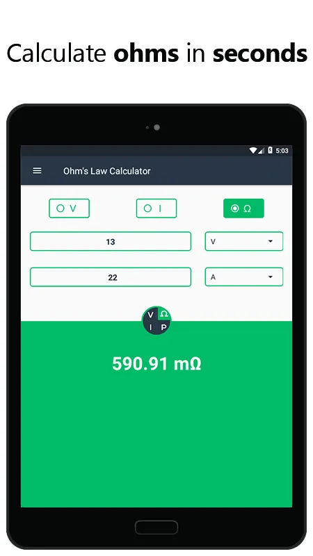 Ohms Law Calculator - Valt/Amp | Indus Appstore | Screenshot