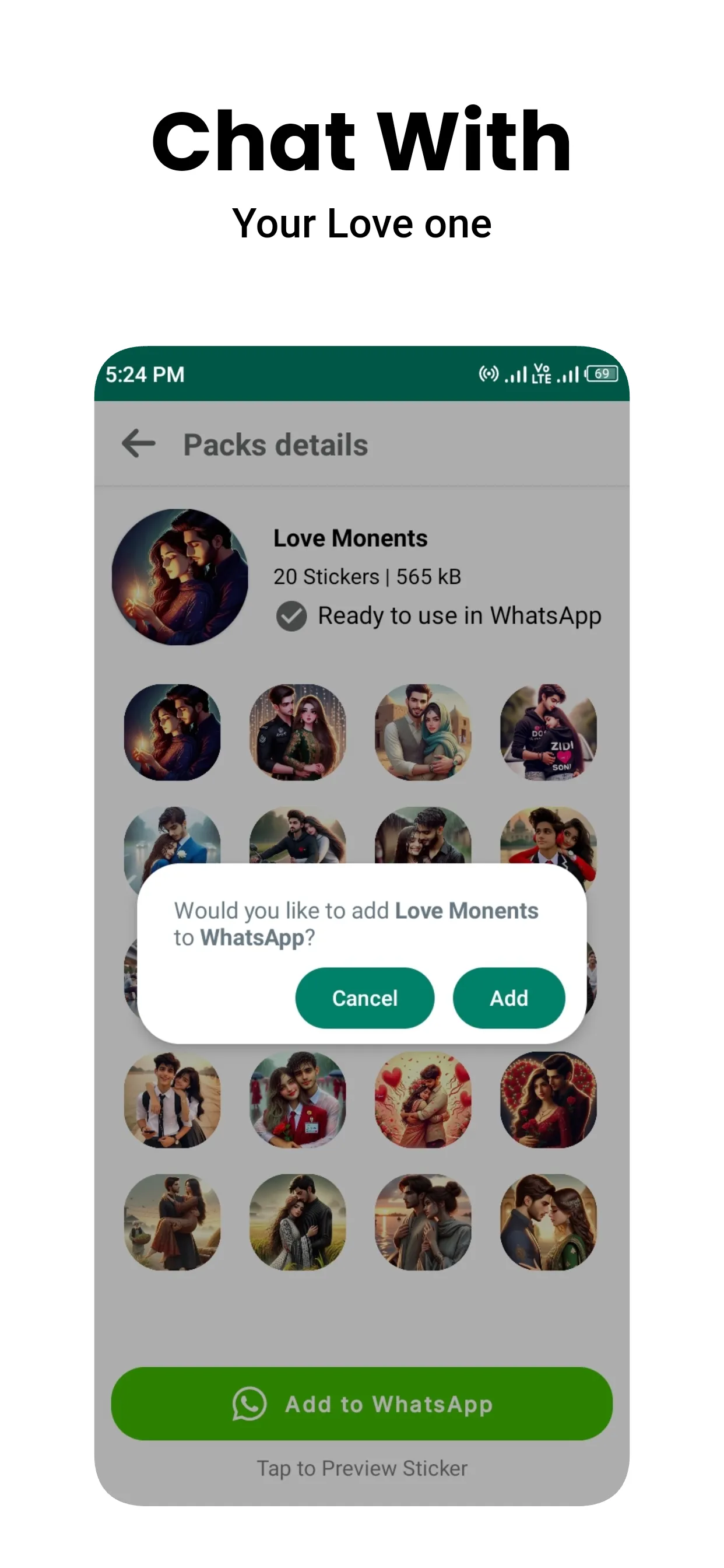 Romantic Stickers WASticker.ly | Indus Appstore | Screenshot