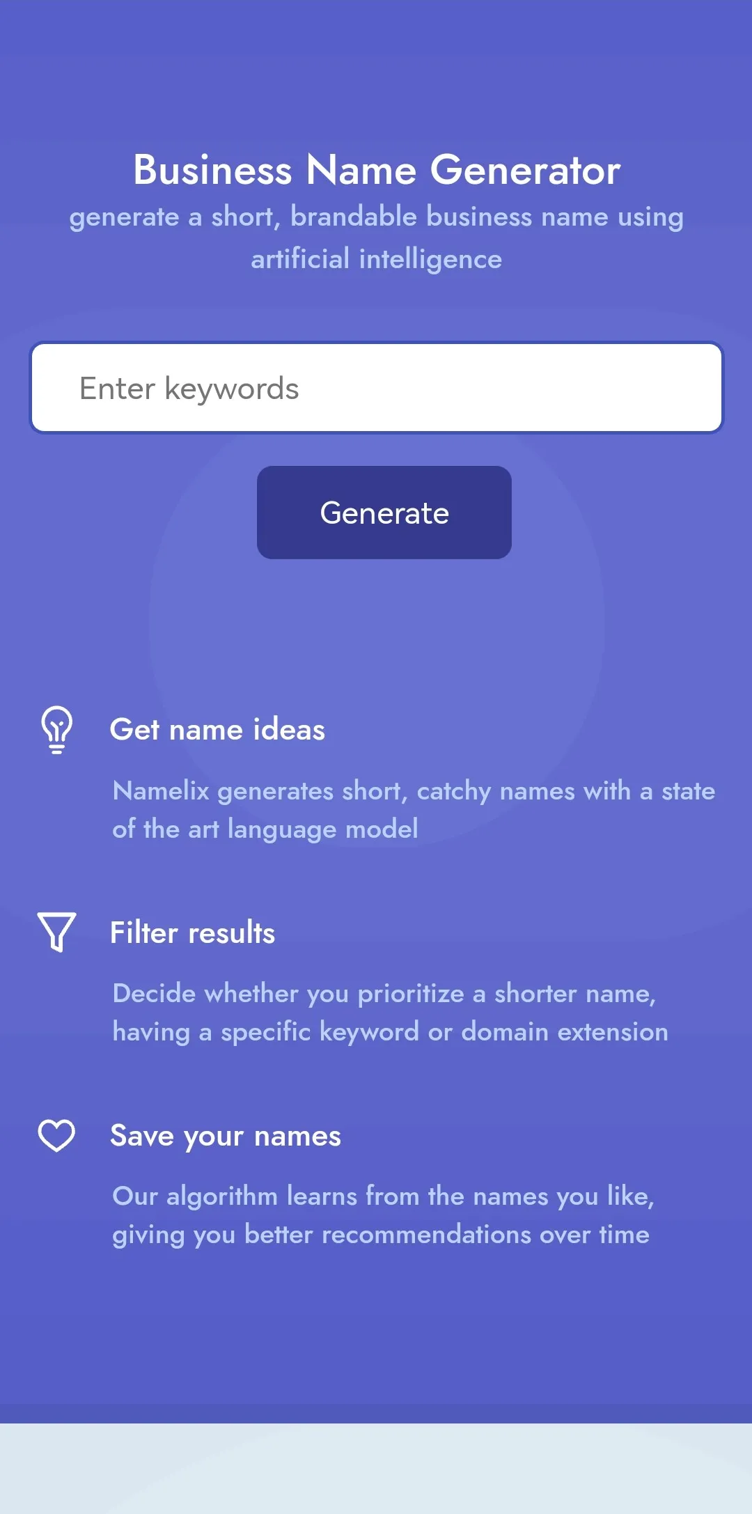 Ai NameLix | Ai Name Generator | Indus Appstore | Screenshot