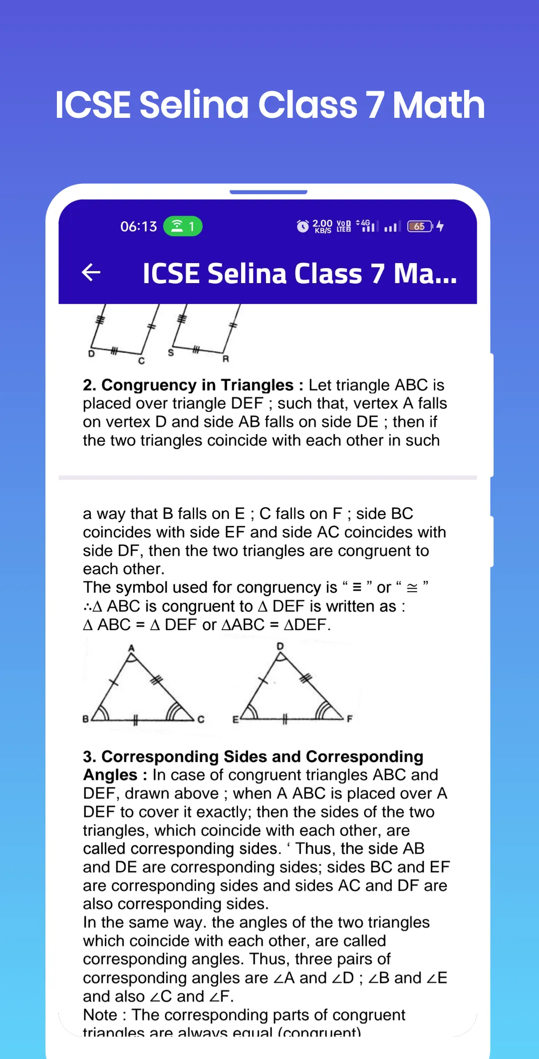 ICSE Selina Class 7 Math | Indus Appstore | Screenshot