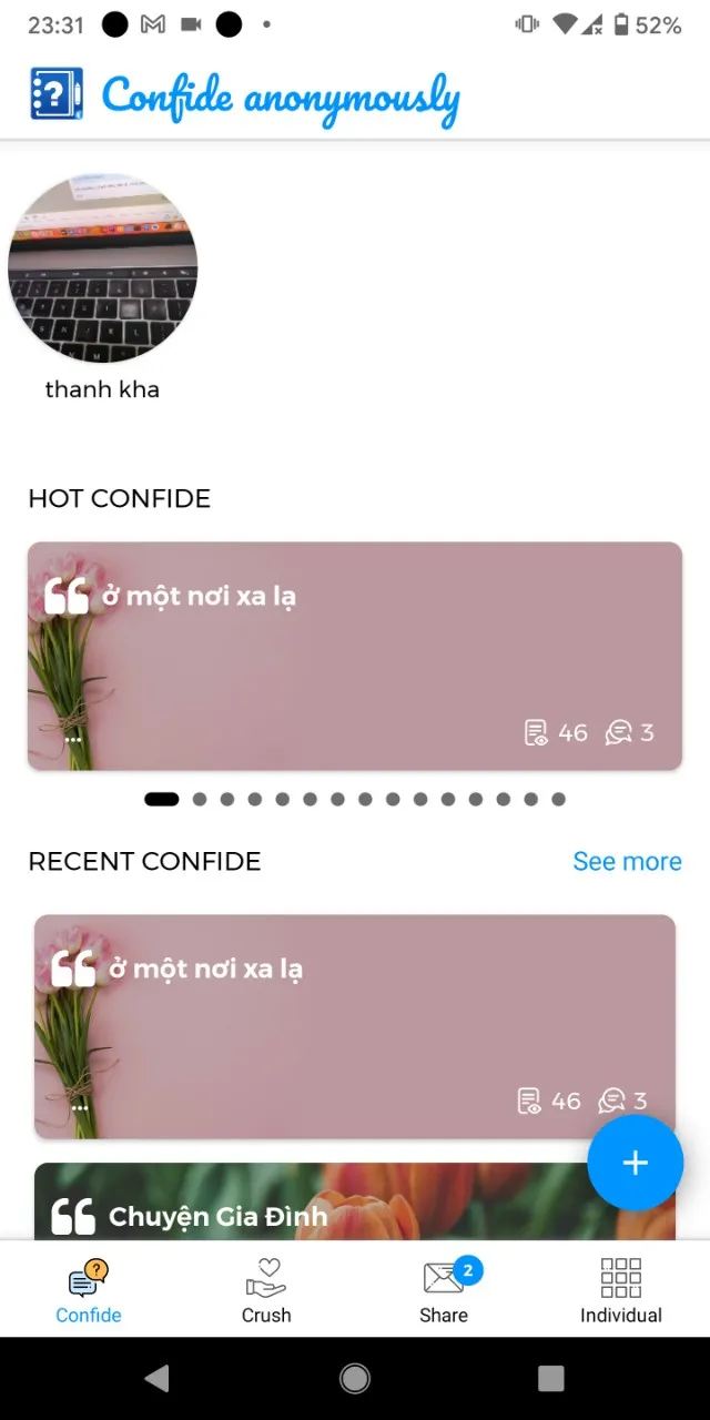 Anocha: confide and date | Indus Appstore | Screenshot