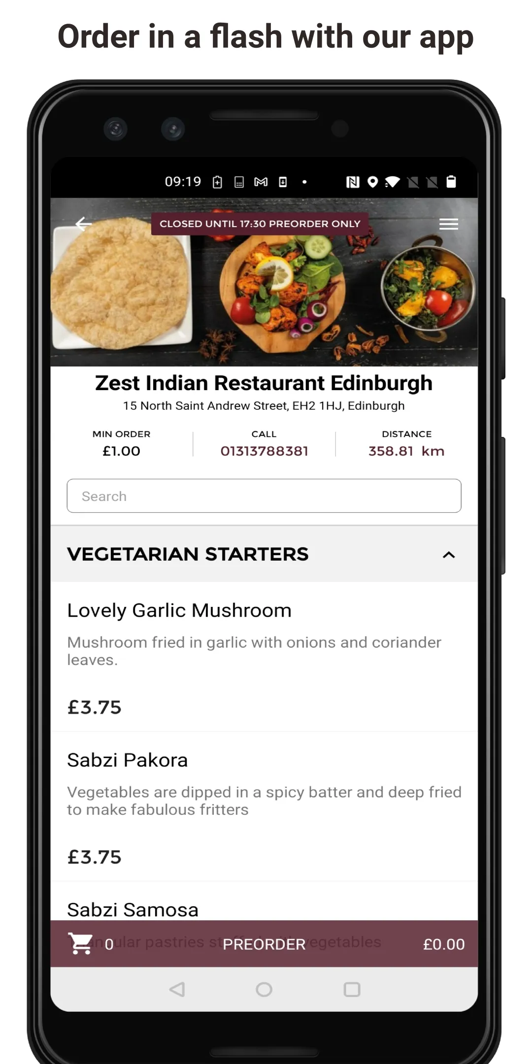 Zest Indian Restaurant Edinbur | Indus Appstore | Screenshot