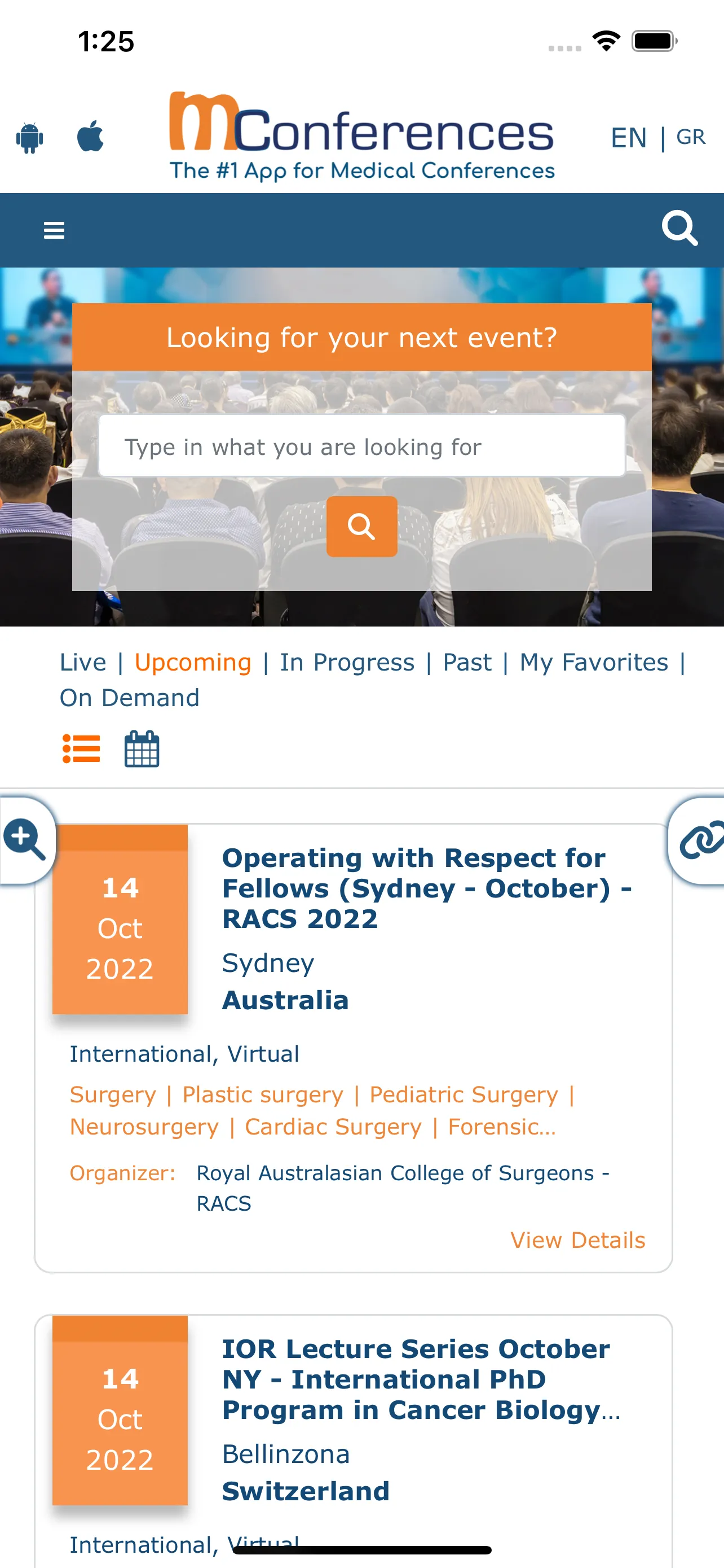 mConferences Medical Events | Indus Appstore | Screenshot