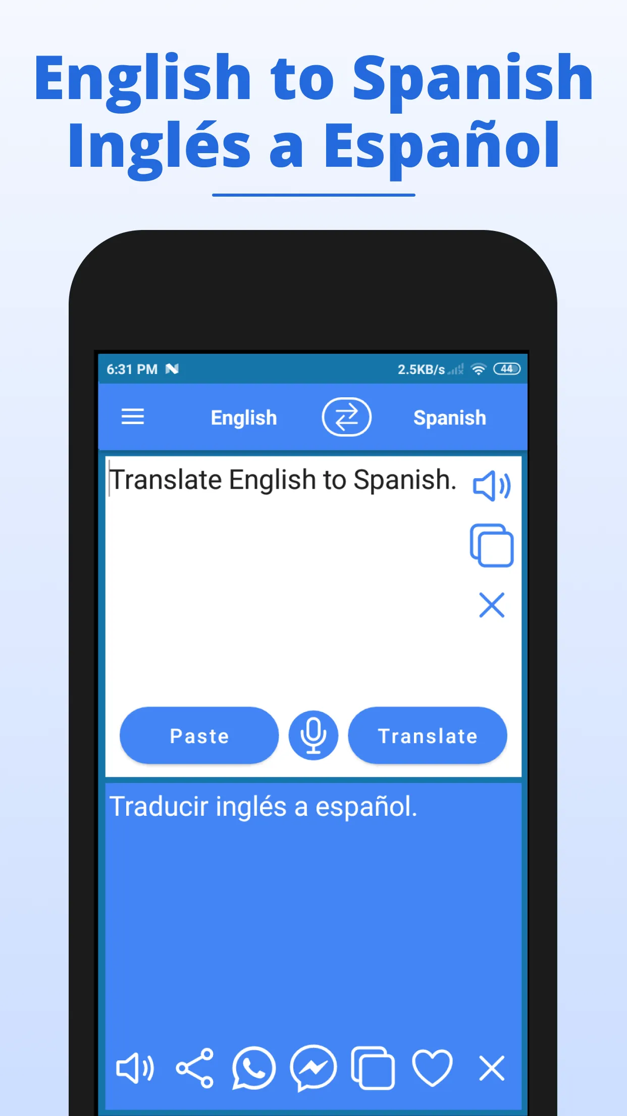 English to Spanish Translator | Indus Appstore | Screenshot