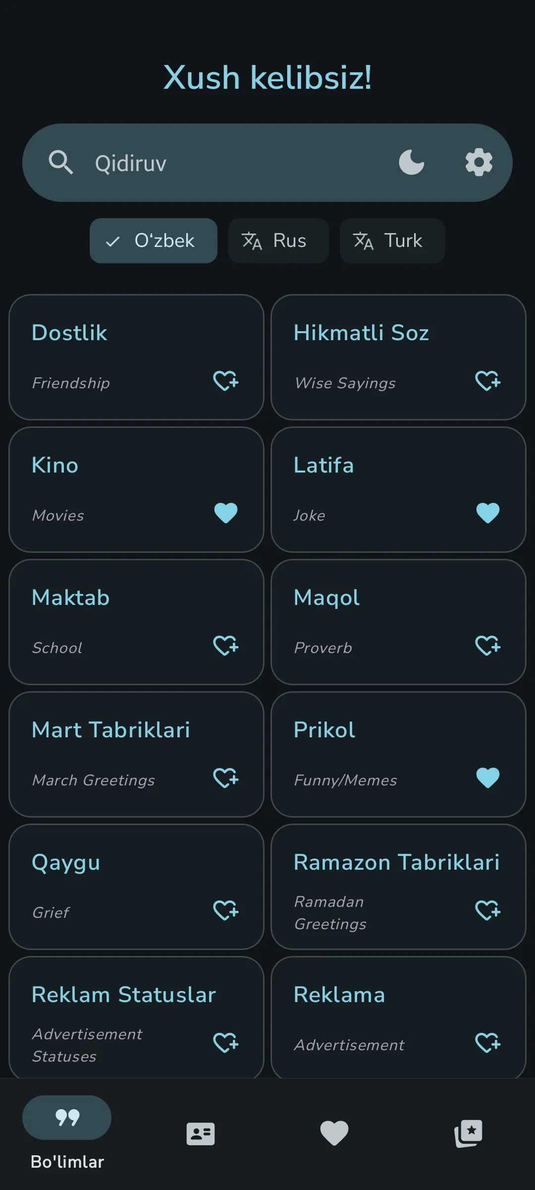 Uzbek SMS Sherlar, Statuslar | Indus Appstore | Screenshot