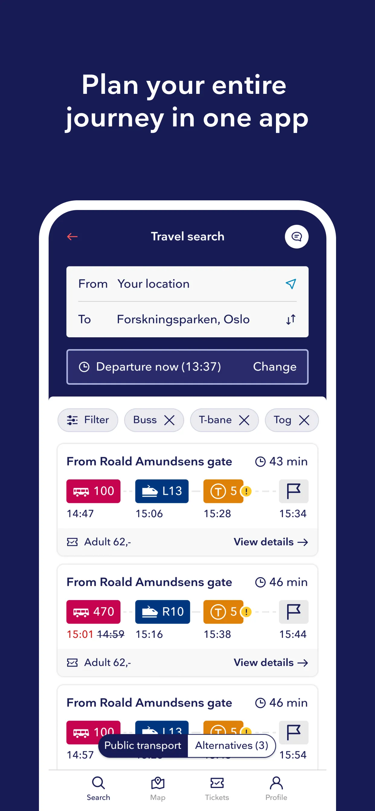 Entur - Travel and tickets | Indus Appstore | Screenshot