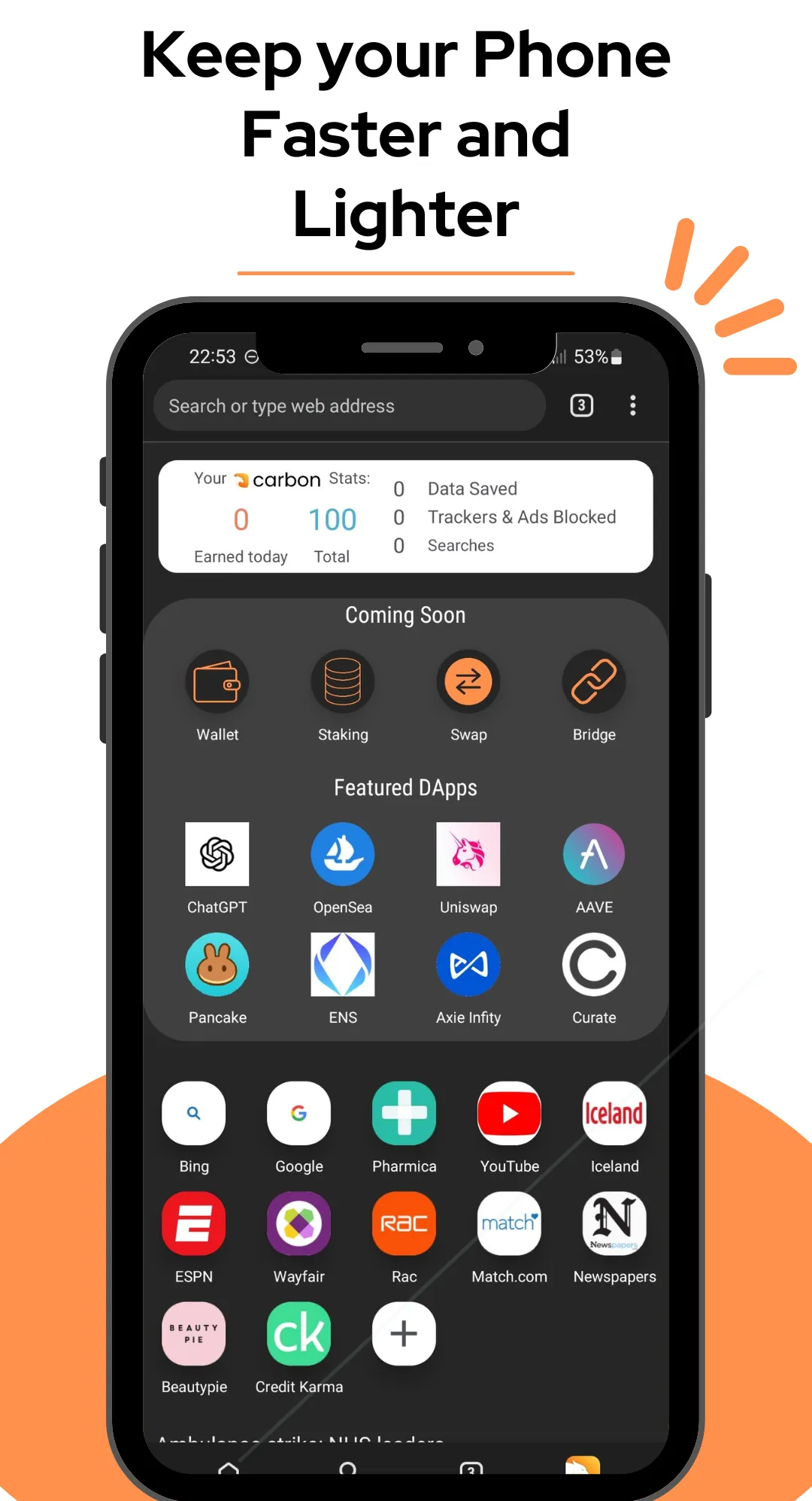 Carbon: Super Fast Browser | Indus Appstore | Screenshot
