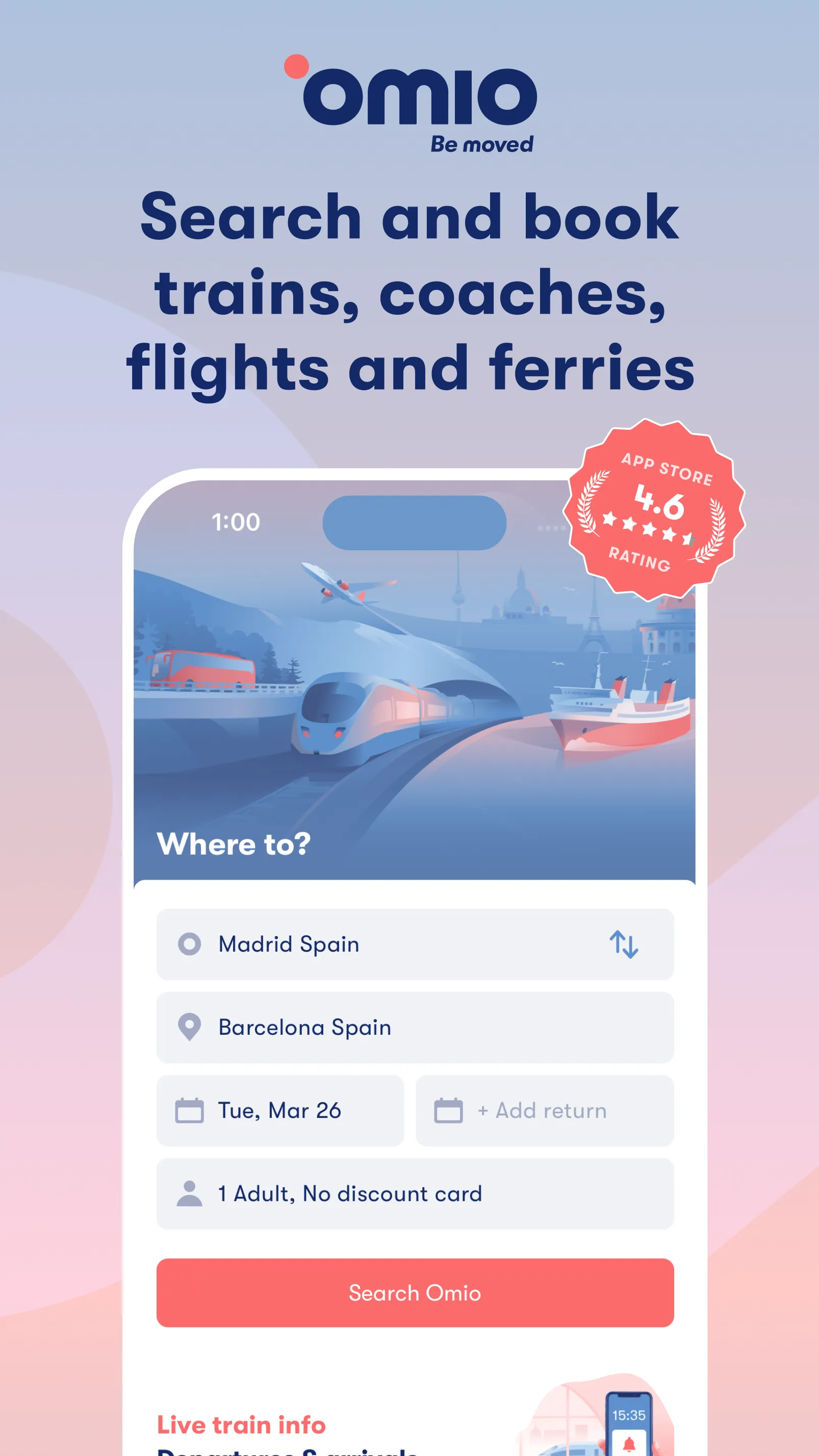 Omio: Train and bus travel app | Indus Appstore | Screenshot