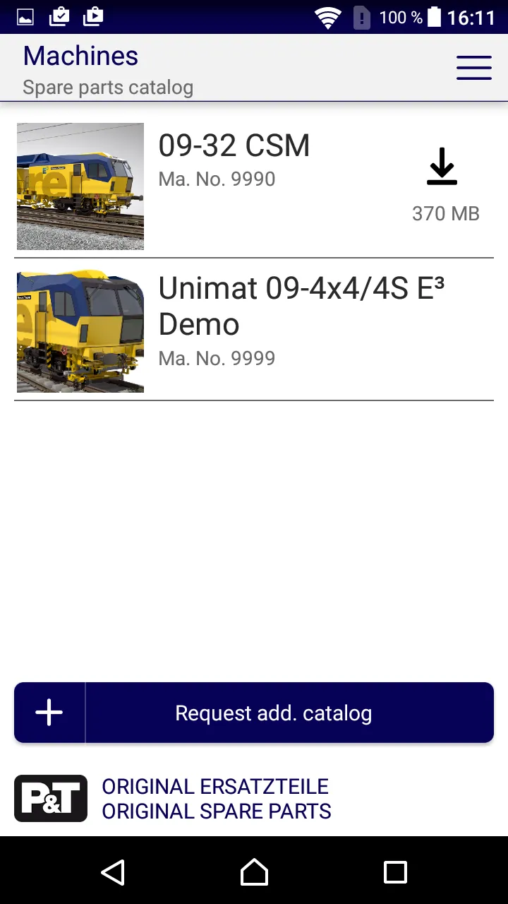 Plasser & Theurer SmartCatalog | Indus Appstore | Screenshot