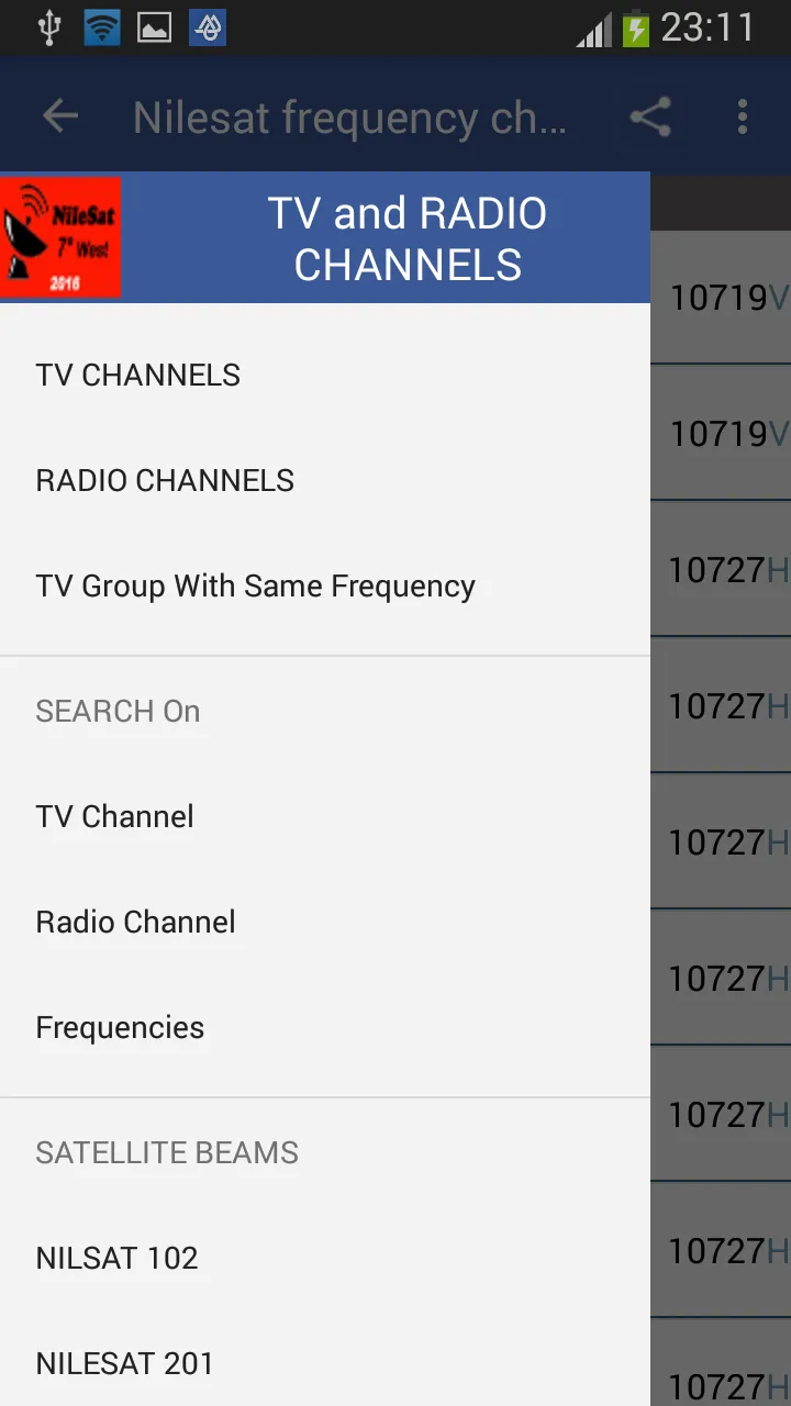 Frequency Channels for Nilesat | Indus Appstore | Screenshot