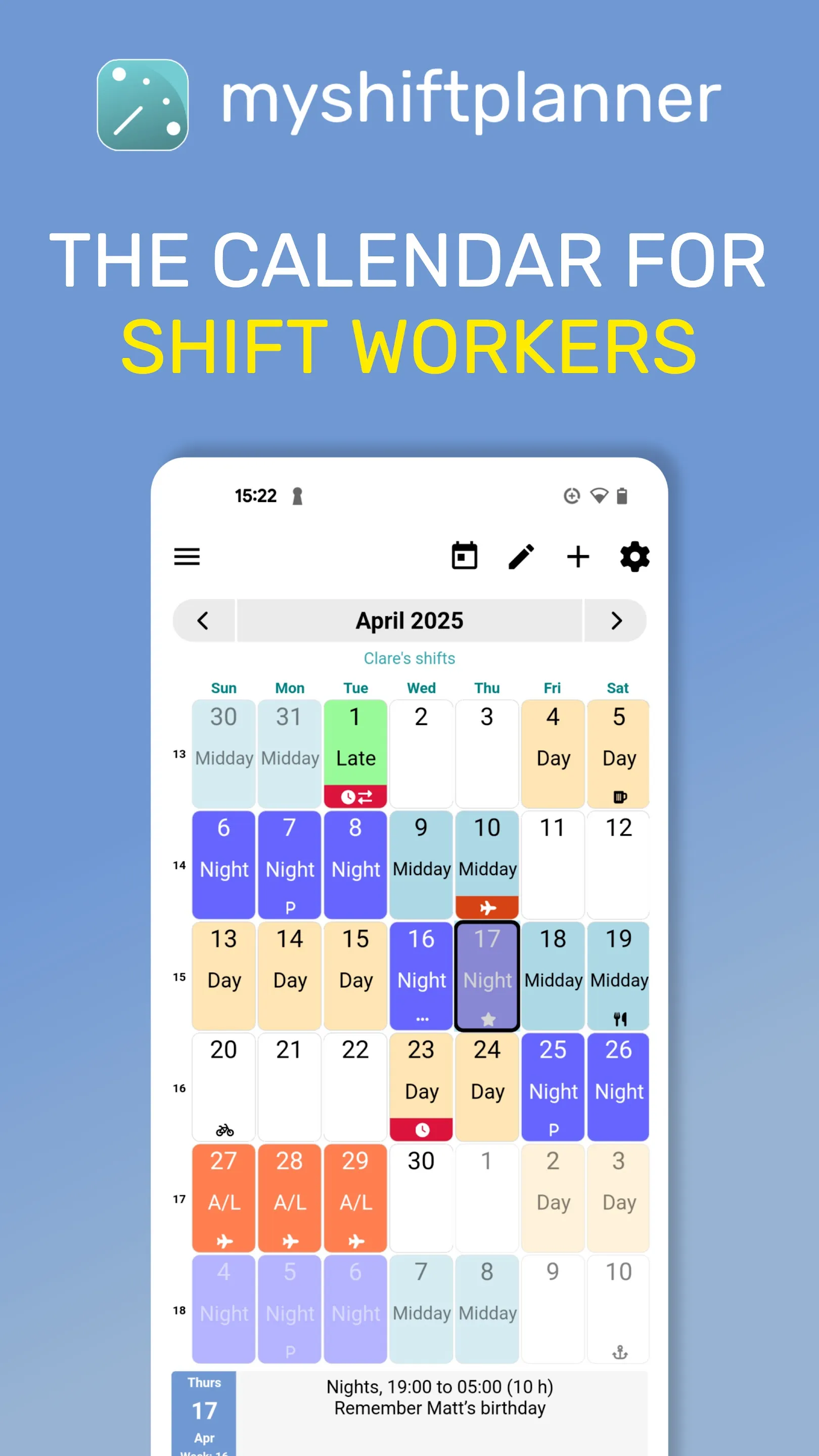 My Shift Planner - Calendar | Indus Appstore | Screenshot