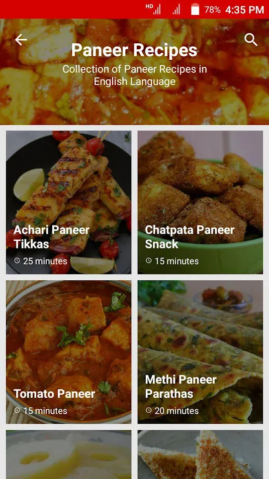 Paneer Recipes Collection | Indus Appstore | Screenshot