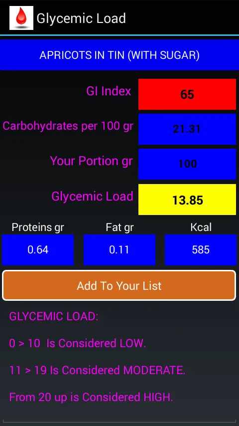 GI and glycemic load Lite | Indus Appstore | Screenshot