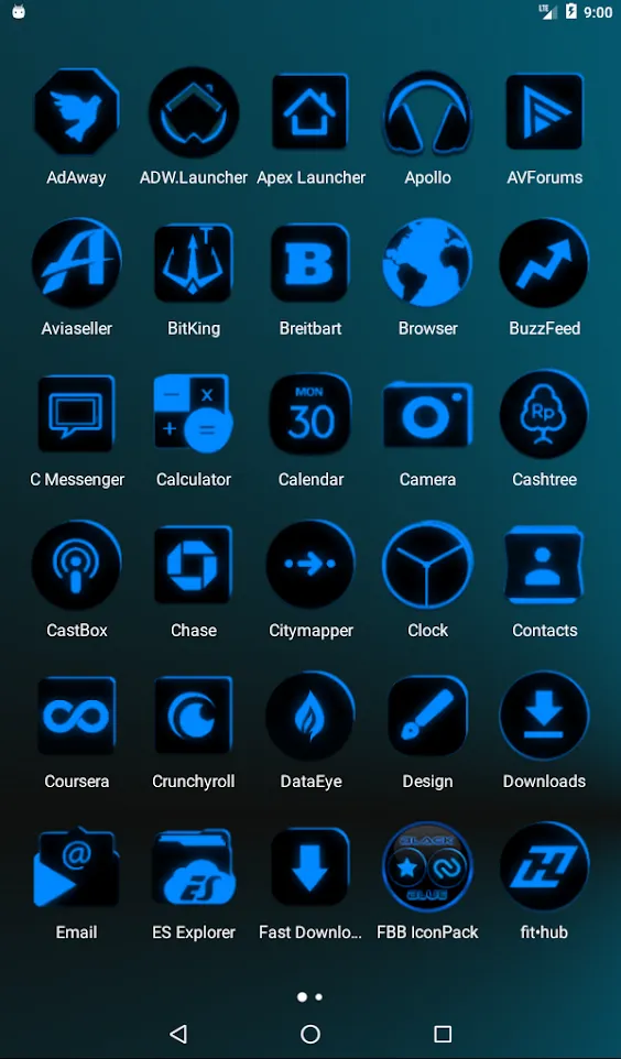 Flat Black and Blue Icon Pack | Indus Appstore | Screenshot