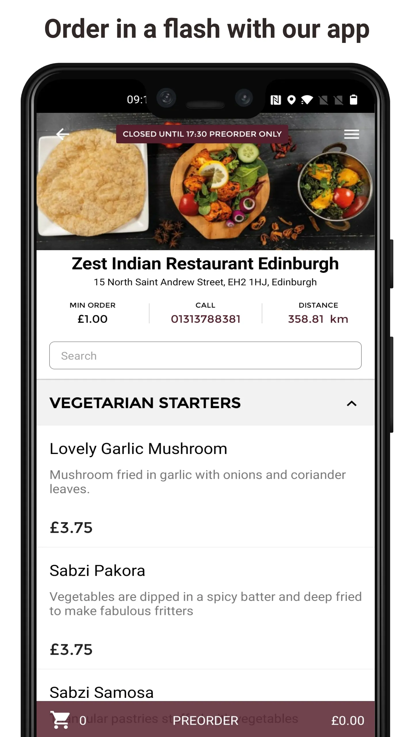 Zest Indian Restaurant Edinbur | Indus Appstore | Screenshot