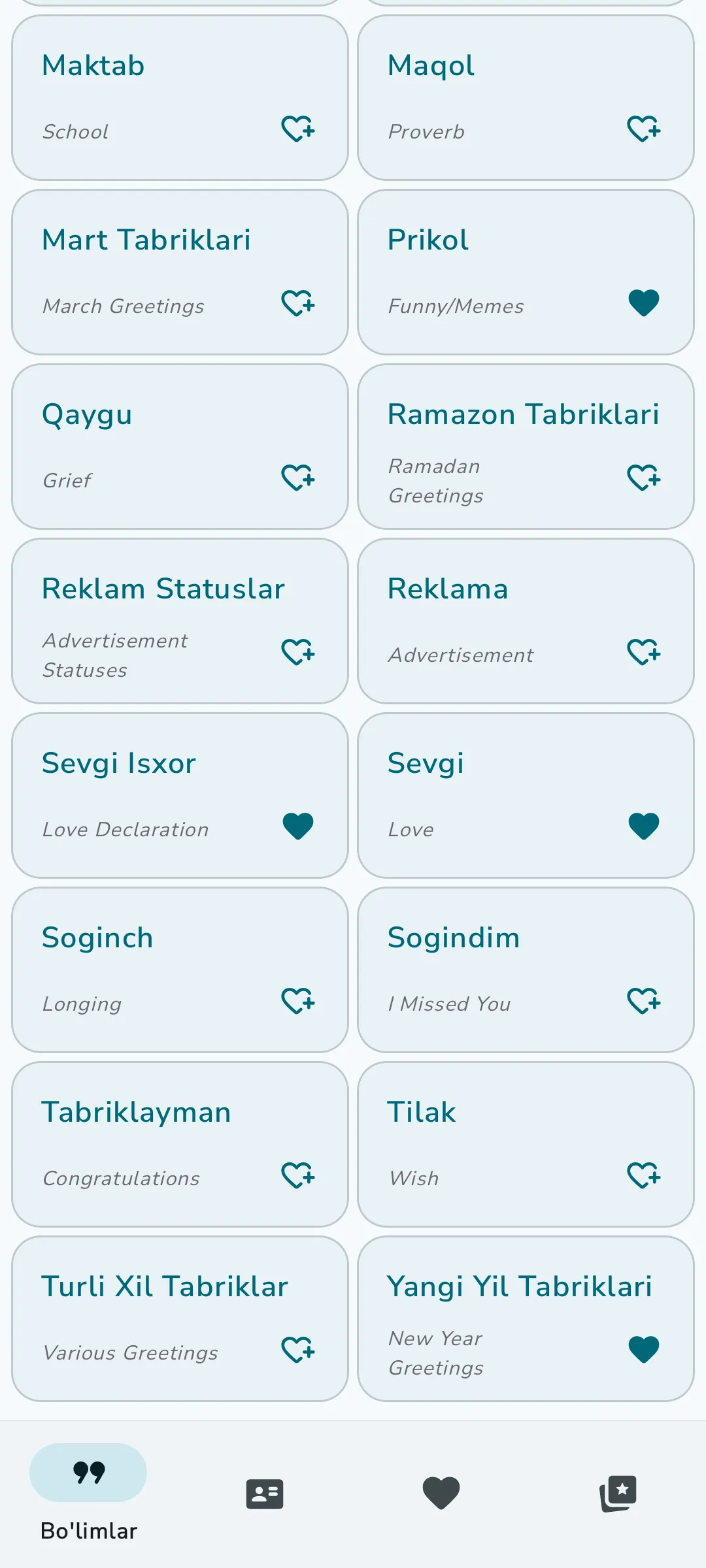 Uzbek SMS Sherlar, Statuslar | Indus Appstore | Screenshot