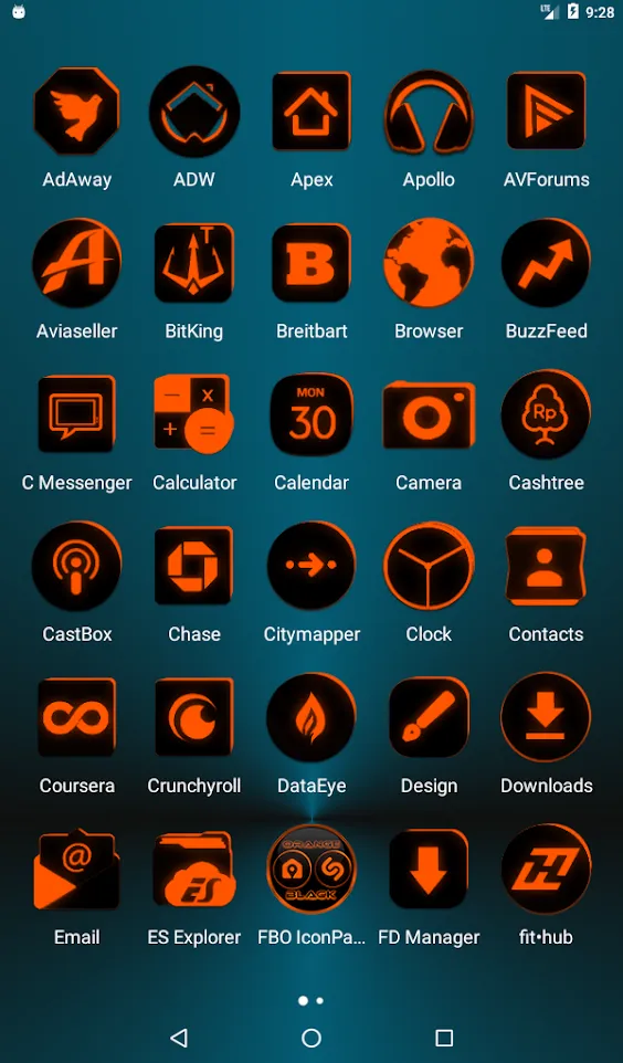 Flat Black and Orange IconPack | Indus Appstore | Screenshot