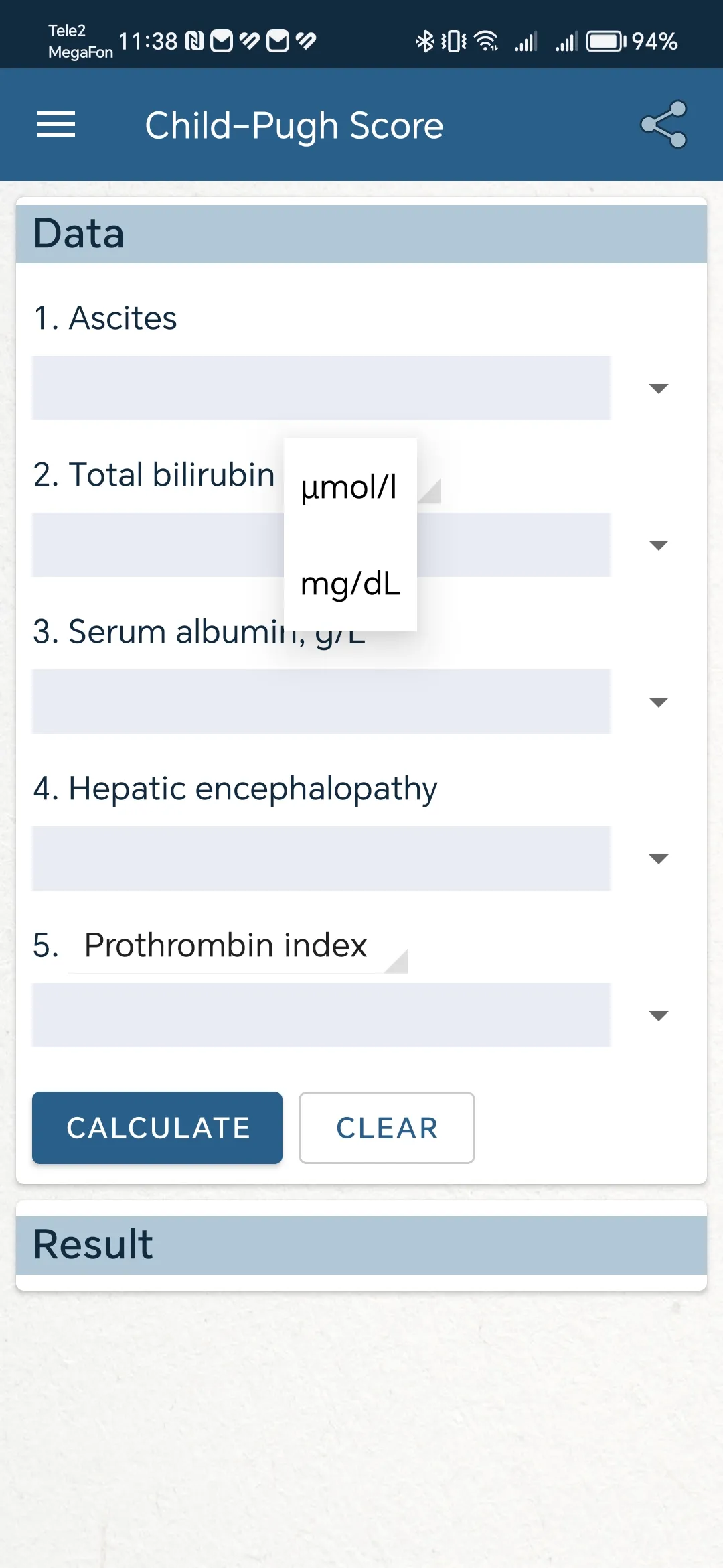 Child-Pugh score | Indus Appstore | Screenshot