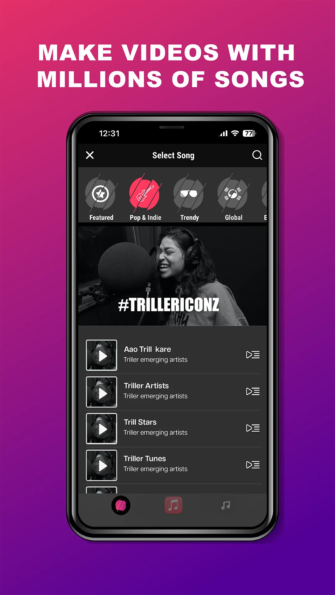 Triller: Music Video Editor | Indus Appstore | Screenshot