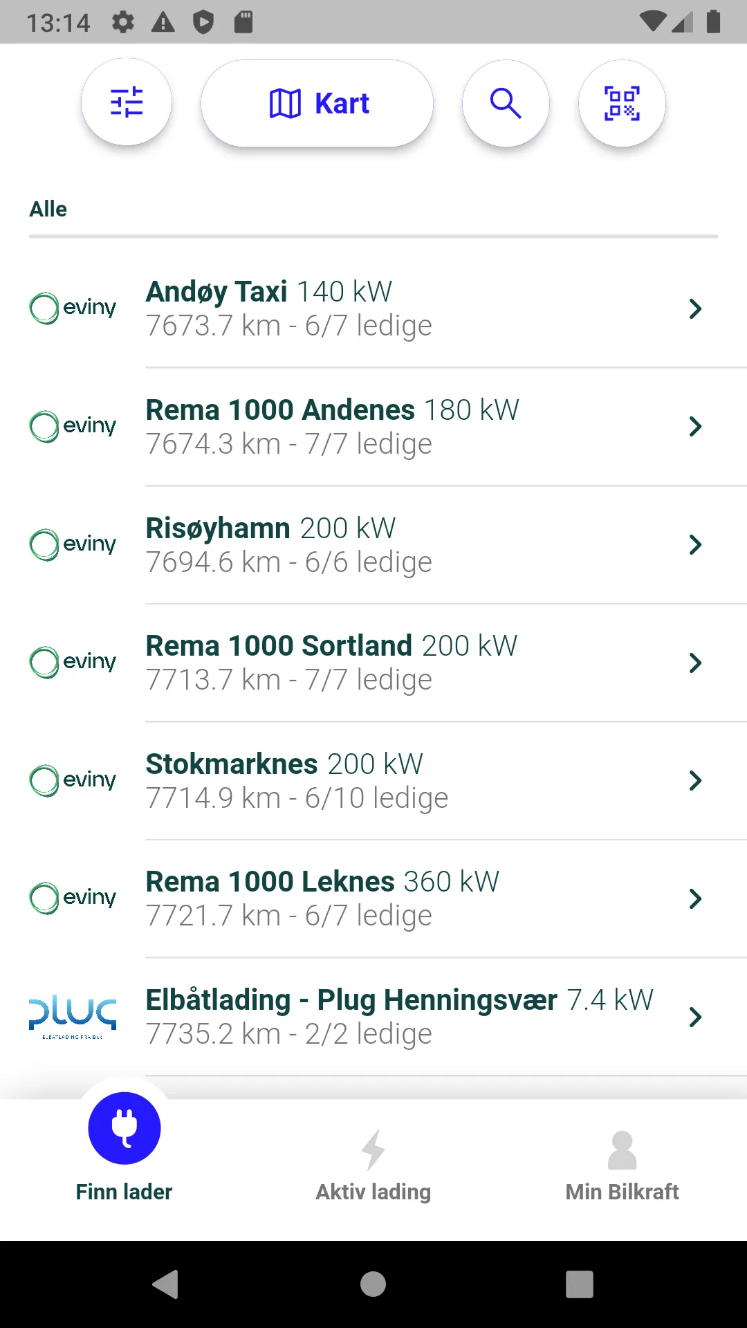 Bilkraft - EV charging Eviny | Indus Appstore | Screenshot