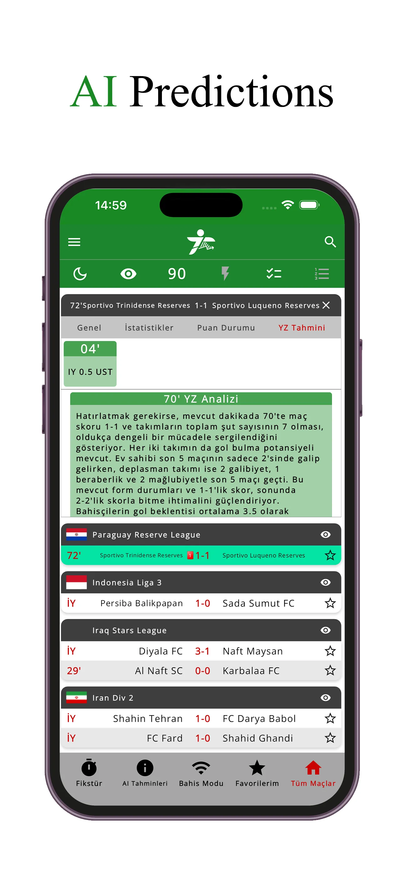 iTahmin - Live Football Stats | Indus Appstore | Screenshot