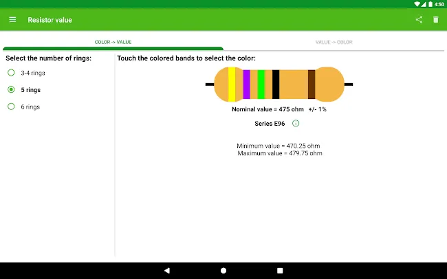 Resistor calculation | Indus Appstore | Screenshot