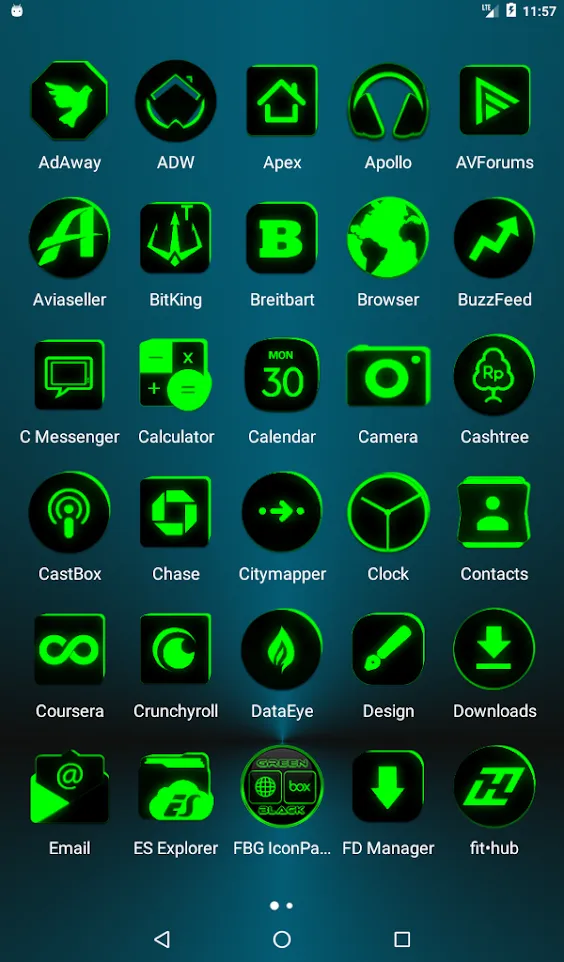 Flat Black and Green IconPack | Indus Appstore | Screenshot